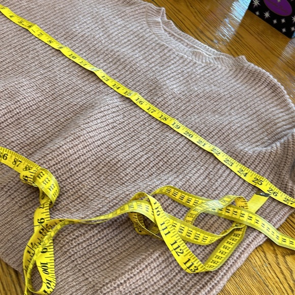 SHEIN brand mauve color ribbed knit sweater with waffle knit on sleeves, Size 1X - Picture 8 of 11